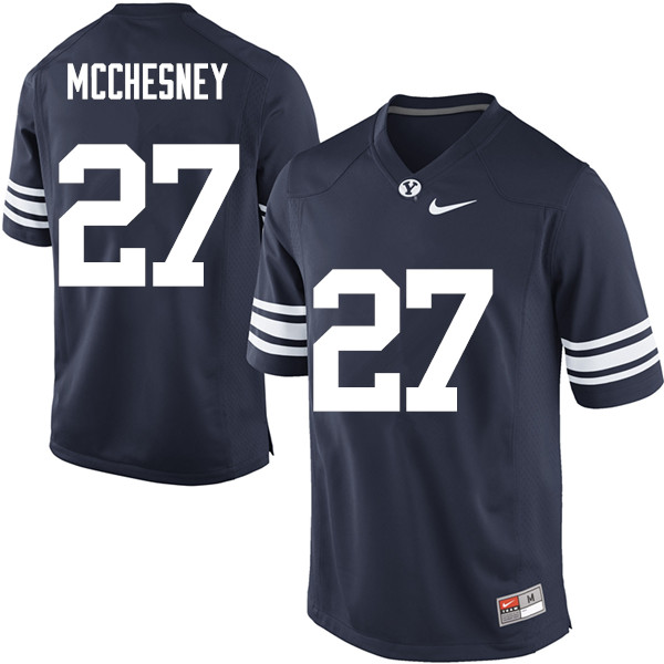 Men #27 Austin McChesney BYU Cougars College Football Jerseys Sale-Navy
